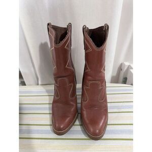Vintage Leather Cowboy Low Ladies‎ Boots.